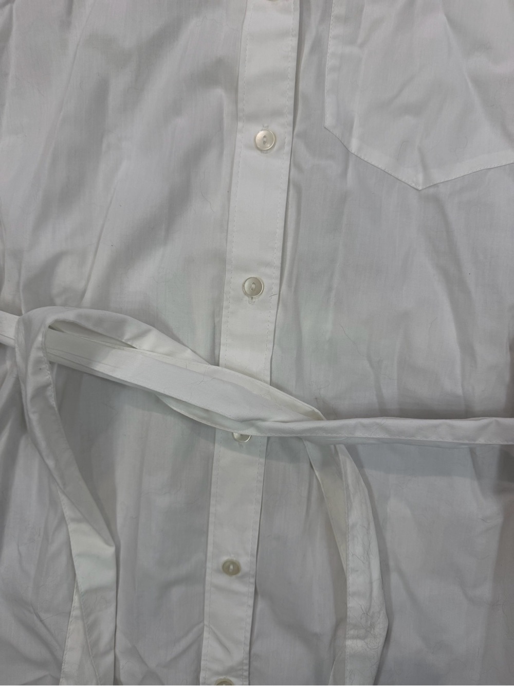 Small NWT Abercrombie & Fitch White Tie-Waist Button Shirt Dress - Picture 5 of 5
